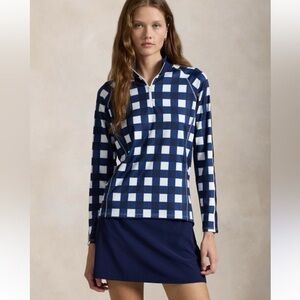 RLX Ralph Lauren Women’s Golf Quarter Zip Pullover Size M Checkered NWT